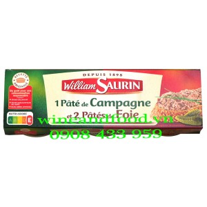 Pate William Saurin lốc 3 Campagne Foie