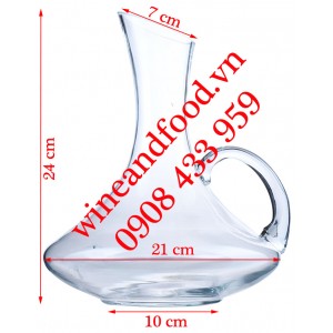 Bình Decanter rượu vang quai dẹp