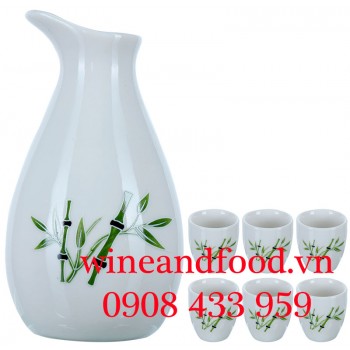 Bộ bình rượu Sake 6 chén Nhật Bản 29