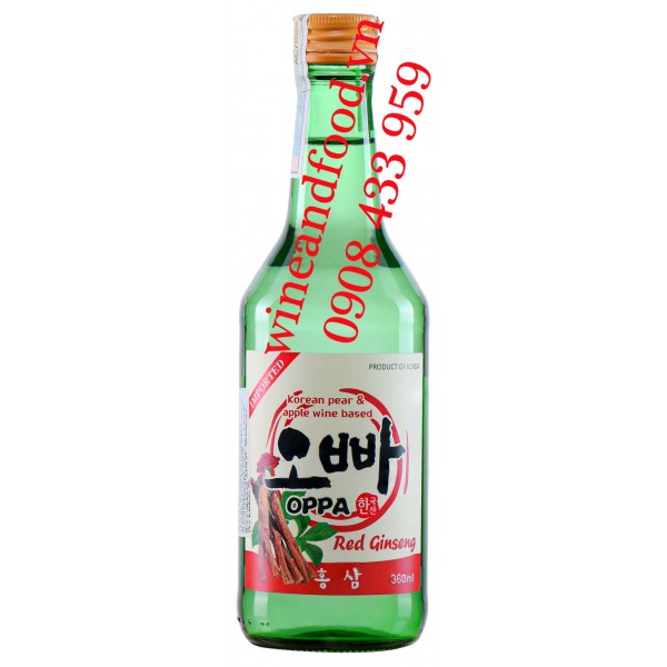 Rượu Soju hồng sâm Oppa red Ginseng 360ml