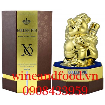 Rượu con Heo Gold Pig Brandy XO Pháp 70cl