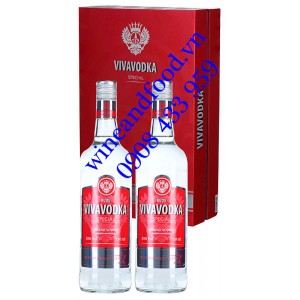 Rượu Vodka Vivavodka Special Bình Tây hộp quà 2 chai