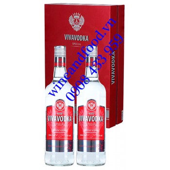 Rượu Vodka Vivavodka Special Bình Tây hộp quà 2 chai