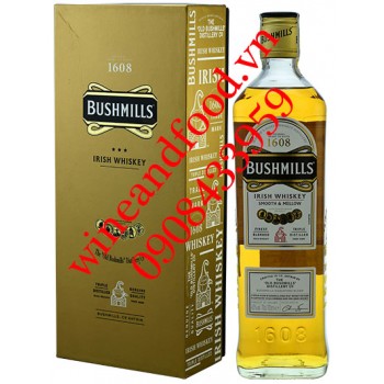Rượu Irish Whiskey Bushmills 1608 Triple Distilled hộp quà