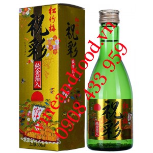 Rượu Sake Mặt Trời đỏ Shochikubai Chosen vảy vàng 300ml