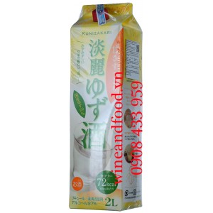 Rượu Sake Yuzu Tanei Kunizakari Kurimori hộp 2 Lít