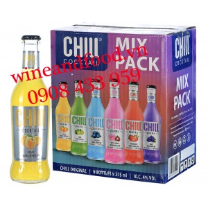 Nước Cocktail Chill vị Đào Peach thùng 12 chai 275ml