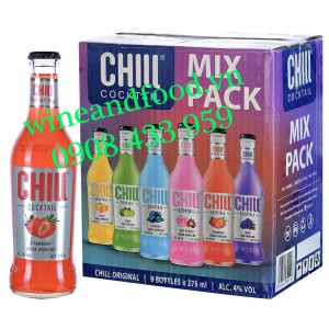 Nước Cocktail Chill vị Dâu Tây Strawberry thùng 12 chai 275ml