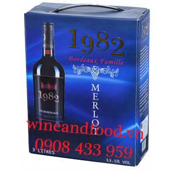 Rượu vang 1982 Merlot hộp 3 Lít