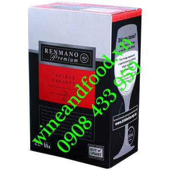 Rượu vang Renmano Premium Shiraz Cabernet bịch 2 Lít