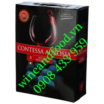 Rượu vang ngọt Contessa Aurosia medium sweet bịch 3 Lít