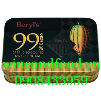 Socola đen 99% Beryl's hộp thiếc 108g