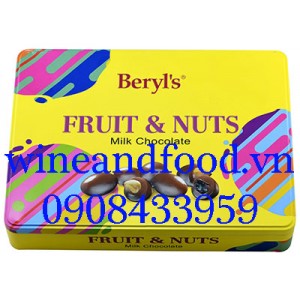 Socola sữa Fruit & Nuts Beryl's hộp thiếc 300g