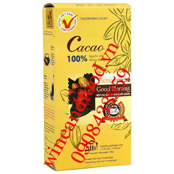 Cacao bột nguyên chất không đường Vietnamcacao 150g