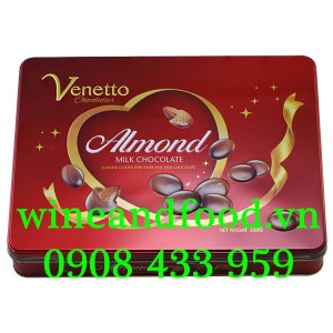 Socola sữa Hạnh Nhân Venetto HT chữ nhật 300g