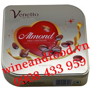 Socola sữa Hạnh Nhân Venetto HT vuông 300g