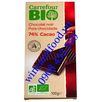 Socola đen 74% Bio Carrefour 100g
