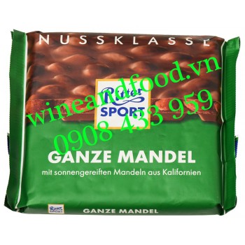 Socola Ritter Sport sữa hạnh nhân Ganze Mandel thanh 100g