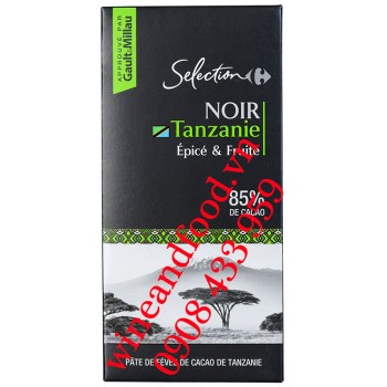 Socola đen Tanzanie gia vị và trái cây Selection 85% 80g