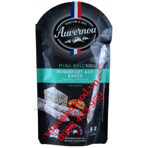 Xúc xích khô Saucisson Sec vị phô mai Roquefort Auvernou 100g