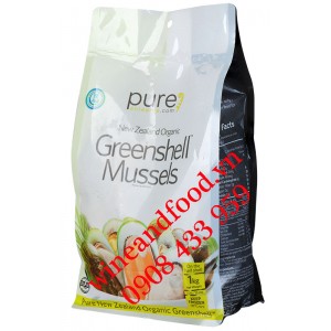 Vẹm xanh Organic New Zealand đông lạnh Pure Aotearoa 1kg