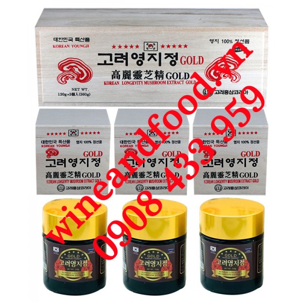 Cao Linh Chi Gold hộp gỗ 3 hũ Korean Youngji 360g