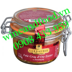 Pate gan Ngỗng Foie Gras D'oie Entier Larnaudie hũ thủy tinh 120g