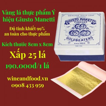 Vàng lá thực phẩm Ý Giusto Manetti xấp 25 lá