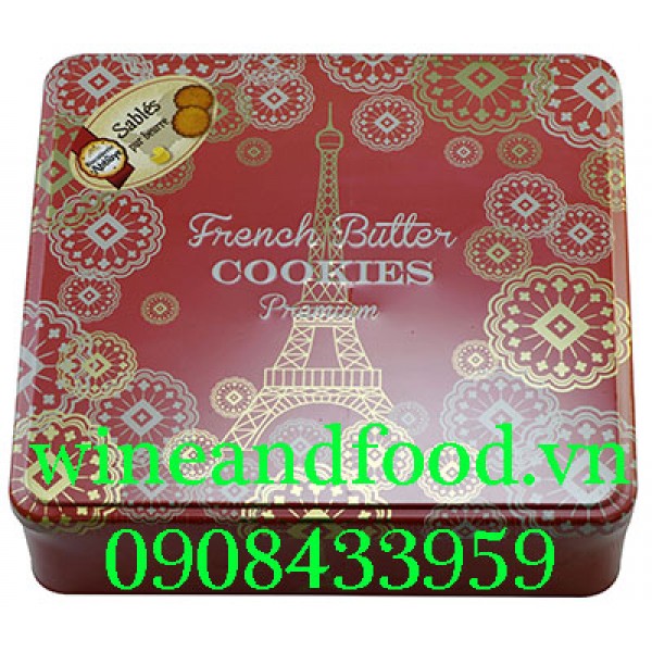 Bánh quy mặn French Butter Cookies Premium de l'Abbaye Đỏ 600g
