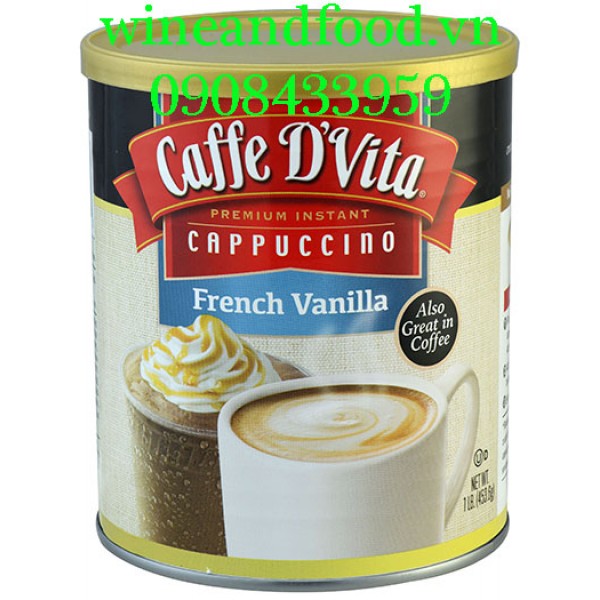Cà phê Caffe D'vita Cappuccino French Vanilla 453g