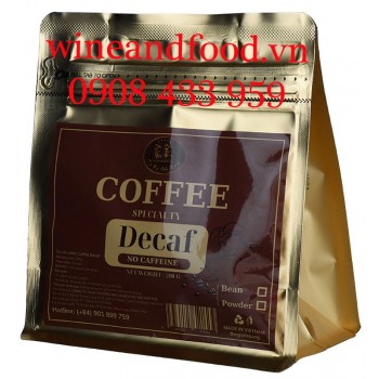 Cà phê Decaf Specialty không Cafein rang xay CTV túi 200g