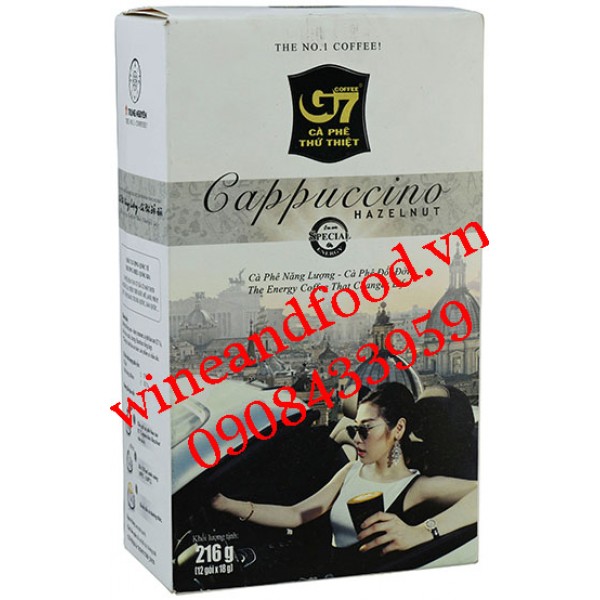 Cà phê G7 Cappuccino Hazelnut hộp 216g