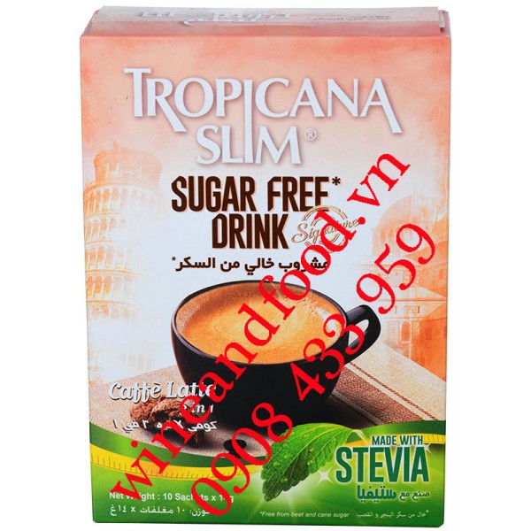 Cà phê Latte Tropicana Slim không đường 140g