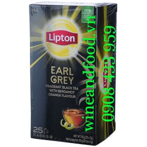 Trà đen Earl Grey Bergamot Orange Lipton túi lọc hộp 25g