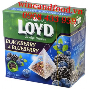 Trà Loyd Nho Đen Việt Quất Blackberry Blueberry túi lọc hộp 40g