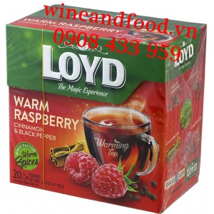 Trà Loyd Warm Raspberry Phúc Bồn Tử Quế Tiêu đen hộp 40g