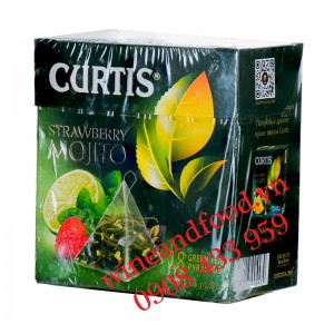 Trà xanh túi lọc Strawberry Mojito Curtis Pyramids hộp 34g