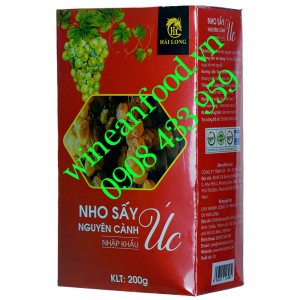 Nho khô sấy nguyên cành nhập khẩu Úc hộp Hải Long 200g