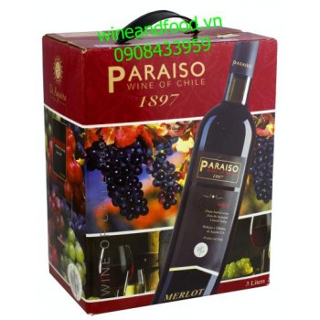 Rượu vang Paraiso Merlot 3l