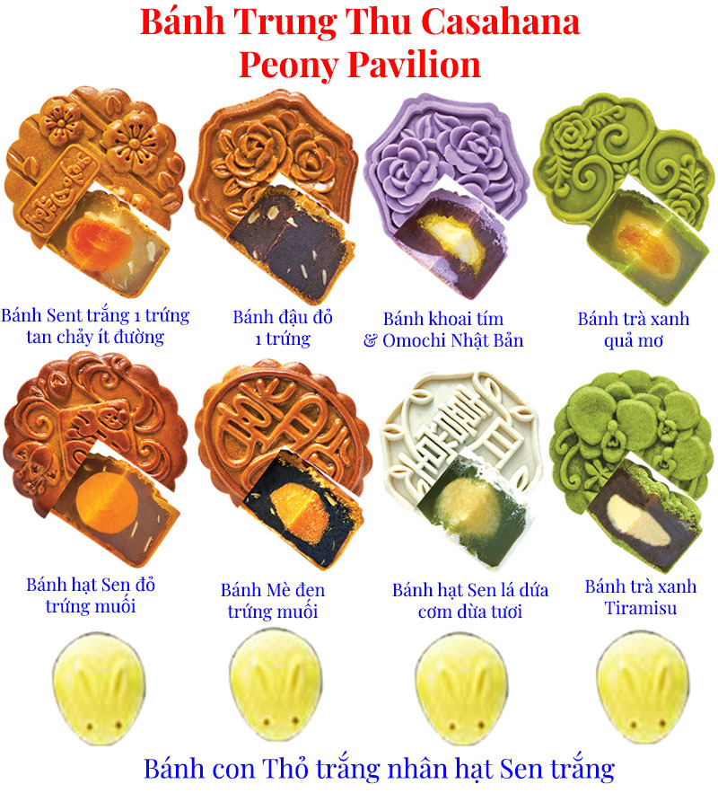 Chi tiết bánh Trung Thu Casahana Peony Pavilion