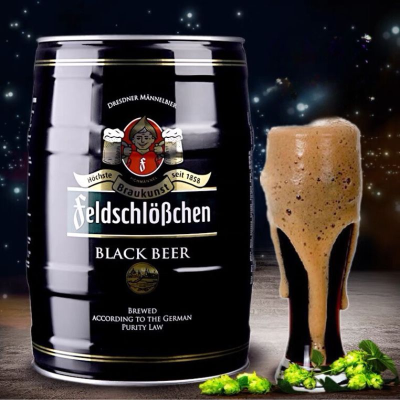 Bia đen Feldschlobchen Schwarzbier bom 5L