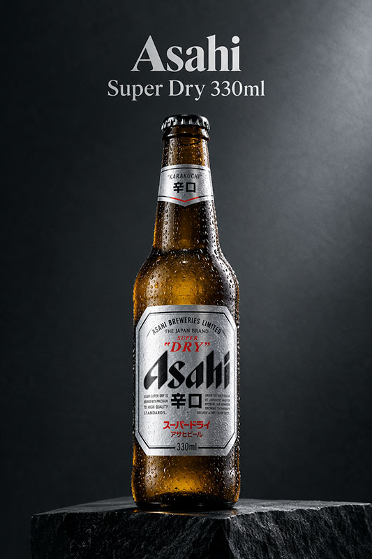Bia Asahi Super Dry chai 330ml mang lại sự nhẹ nhàng, sảng khoái và độ sạch vị khi thưởng thức
