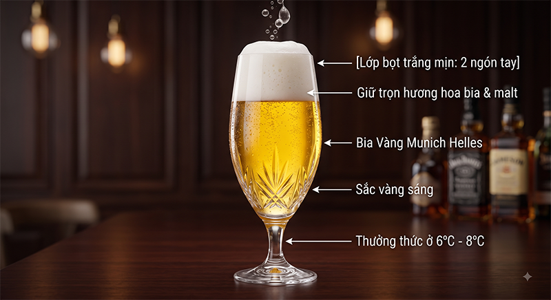 Rót bia từ bình Mini Keg để giữ lớp bọt hoàn hảo