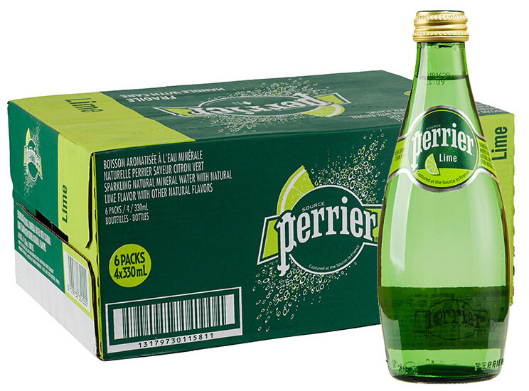 Hình ảnh thùng nước suối khoáng Perrier chanh 330ml