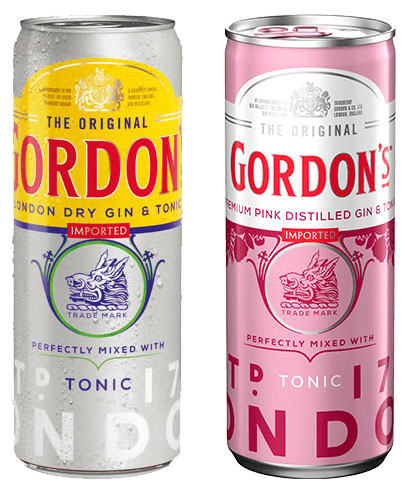 Rượu Gordon’s London Dry Gin Export & Tonic pha sẵn và rượu Gordon’s Premium Pink Gin & Tonic pha sẵn