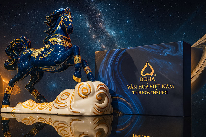 Royal Darius XO Gold Doha là kết tinh của hai di sản:rượu Brandy XO Pháp và nghệ thuật gốm sứ Việt Nam